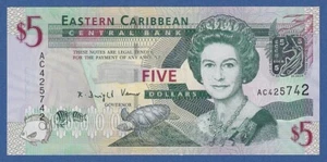 EAST CARIBBEAN STATES -- 5 DOLLARS ND ( 2008 ) -- UNC -- PREFIX AC -- PICK 47a . - Bild 1 von 2