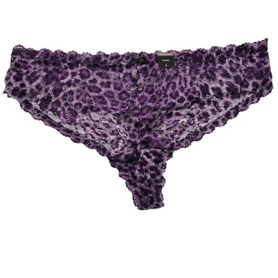 NWT TORRID Thong Pantie Sz 3X Purple Lace Animal Print - Image 1 of 4