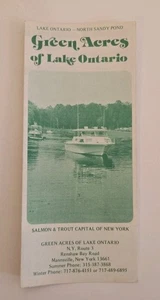 Folleto de camping Green Acres of Lake Ontario pesca DE COLECCIÓN - Imagen 1 de 4