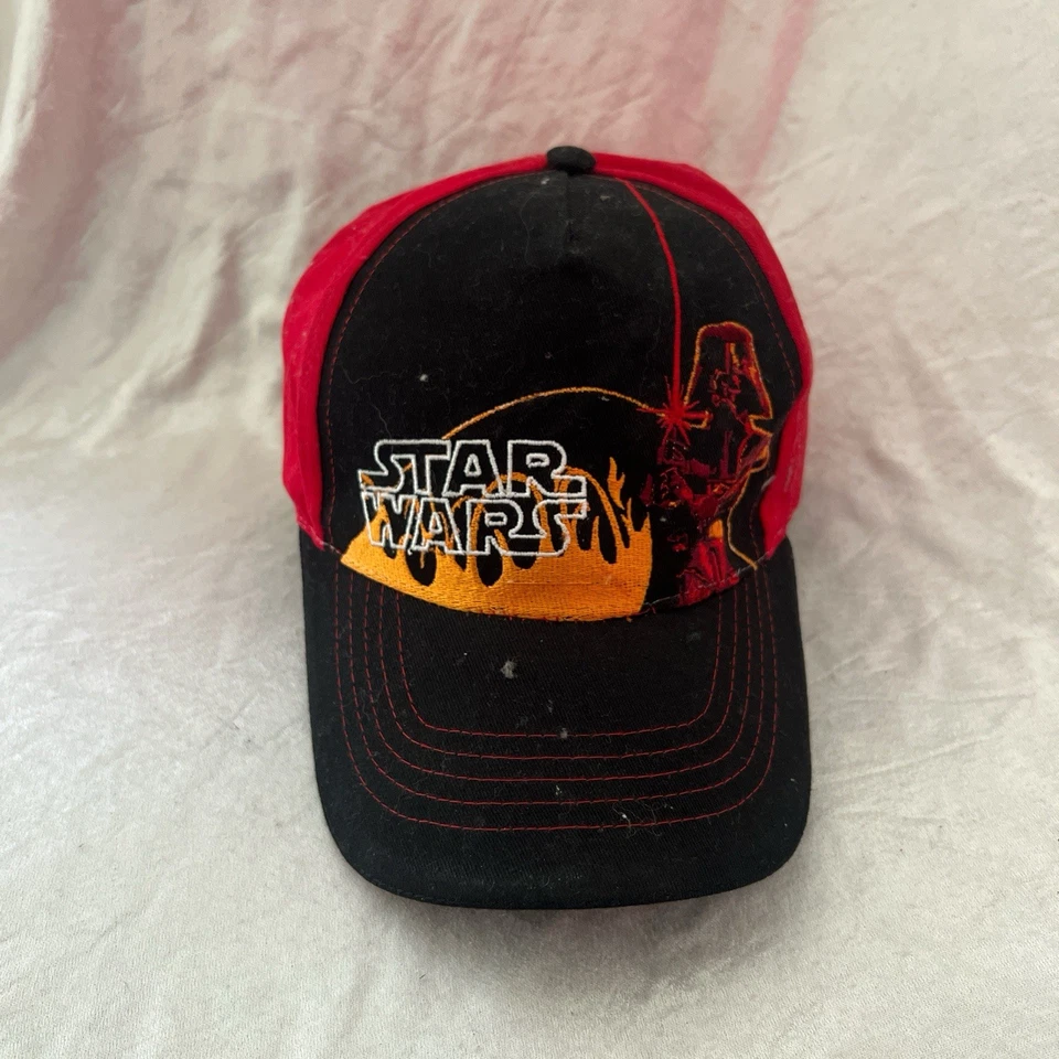 Y2k Star Wars Youth Black & Red Darth Vader Hat Baseball Cap Adjustable Kidcore - Image 1 of 4
