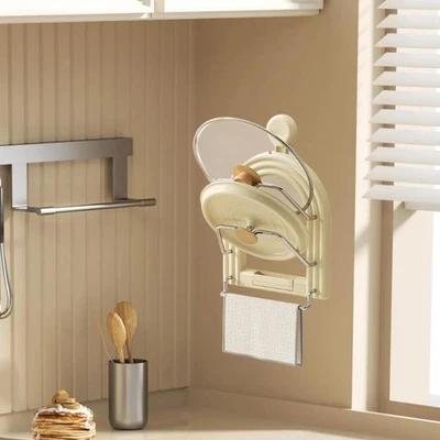 Soporte para tapa de olla montado en la pared Soporte para cubierta de olla montado en la pared Multifuncional con Foto 1 de 4