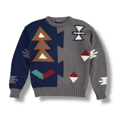 Vintage 80s-90s Puritan Southwestern Chunky Knit Sweater Size Small Acrylic Wool - Image 1 of 4