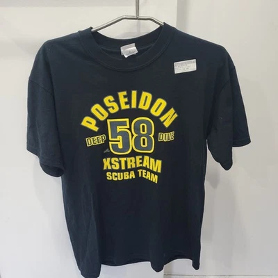 Poseidon 58 Deep Dive Xstream Scuba Team T-Shirt – Black – Size M - Image 1 of 4
