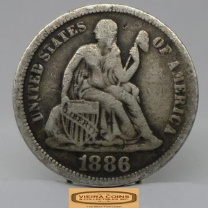 1886 Seated Liberty Silver Dime - #C49416NQ - Picture 1 of 2