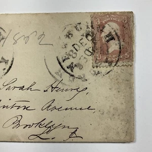 1862 Newburgh, New York Antique Envelope #65 Rose Stamp - Picture 1 of 5