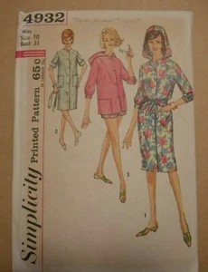 Vintage Simplicity Pattern 4932 Misses' Coat - Dress Hooded Shirt Gr. 10    - Bild 1 von 1