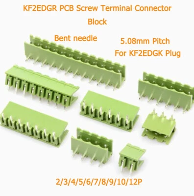 KF2EDGR 5.08mm Pitch PCB Screw Terminal Connector Block 2-12P For KF2EDGK Plug - Image 1 of 3