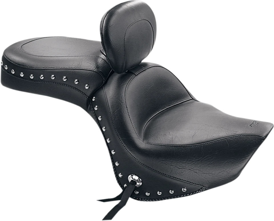 Mustang Touring Seat w/Backrest for Kawasaki Vulcan 900 2006–2025 Studded Black - Image 1 of 1