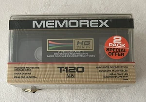 2 Memorex HG Master Series T-120 Video Cassette VHS Tapes w/ Hard Cases NEW - Picture 1 of 11