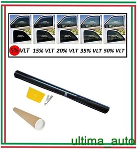 PELLICOLA OSCURANTE PER VETRI AUTO SUPER NERO 5% 76cm x 3m  - Picture 1 of 1
