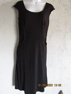 De Colección Studio M Talla S Nuevo con Etiquetas Negro Profesional Oficina Vestido Bolsillos Mangas Gorra Foto 1 de 4