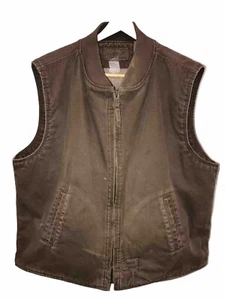 Chaleco CE Schmidt Ropa de Trabajo Para Hombres Talla M/L Sherpa Forrado Cremallera Completa Marrón Lona Bolsillos - Imagen 1 de 17