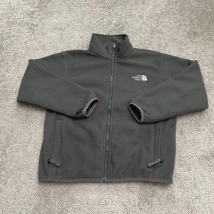 The North Face Glacier Fleece Jacket Boys Medium Black Full Zip Pocket Outdoor - Picture 1 of 15