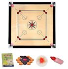 32" FULL SIZE CARROM BOARD with 4 MM PLY With Wooden COINS + ACRYLIC STRIKER