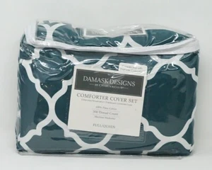 Charter Club Damask Designs Pima Cotton Peacock 3-Pc. Duvet Set - FULL / QUEEN - Picture 1 of 5