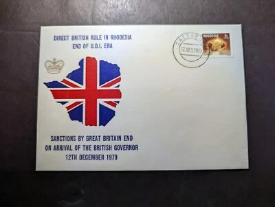 1979 British Rhodesia First Day Cover FDC Salisbury End of UDI Era British Rule - Image 1 of 2