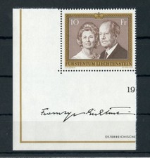 LIECHTENSTEIN Nr.614 ** ECKRAND 10Fr. Fürstenpaar ME 14,-++ !!! (125539)