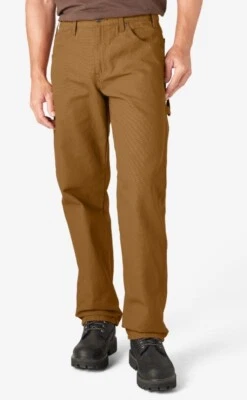 Pantalón de Trabajo Dickies Hombre Pato Carpintero Jean Marrón Calce Relajado Pierna Recta 38x30 Foto 1 de 4