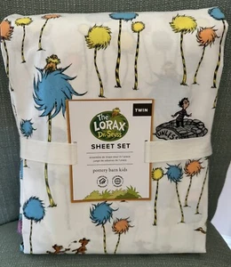 NWT Pottery Barn Kids ~DR. SEUSS LORAX~ TWIN Sheet Set ~CAT IN THE HAT~ Thing - Picture 1 of 8