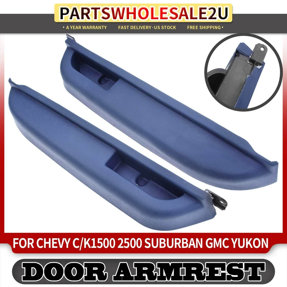 2x Front Door Armrests for Chevrolet C1500 C1500 Suburban GMC K1500 K2500 Blue - Image 1 of 4