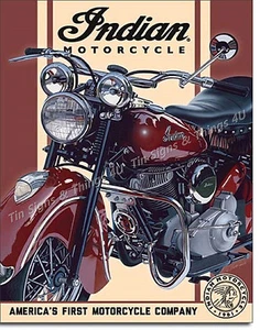 Indian Motorcycle Vintage 1948 Chief TIN SIGN garage bar decor metal poster 2009 - Picture 1 of 8