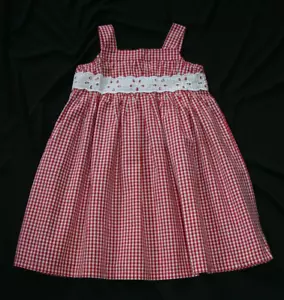 Gymboree STRAWBERRY FARM rot & weiß Gingham Kleid neu mit Etikett 5T - Bild 1 von 3