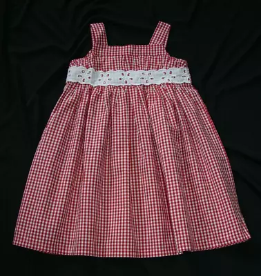 Vestido Gymboree STRAWBERRY FARM Rojo y Blanco Guinga Nuevo con Etiquetas 5T Foto 1 de 3