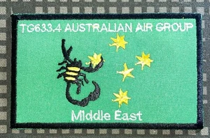 Australia Army Task Group 633.4 Medio Oriente Parche Gancho y Plancha Repro Nuevo A125 - Imagen 1 de 2