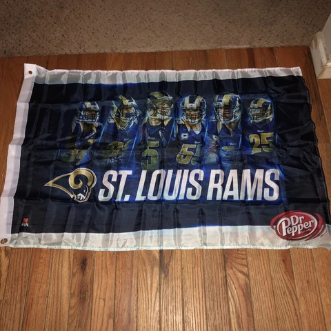 St. Louis Rams Flag Dr. Pepper Logo NFL 3ft x 2ft Cover