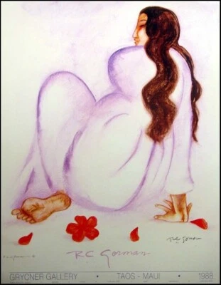 LITOGRAFÍA OFFSET FIRMADA A MANO R C GORMAN "KIANA" Taos Mujer Certificado de Autenticidad Foto 1 de 3