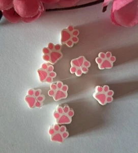 X 10 Perles Acrylique Rose Et Blanc, 0.9 X 1 Cm, Neuf - Bild 1 von 1