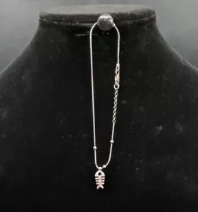 Wunderschönes - SCHÖNES 925 SILBER FISCHGRÄTEN FUSSKETTCHEN - Bild 1 von 7