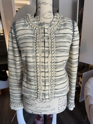 Giacca donna Tory Burch impreziosita in tweed taglia Us2 small