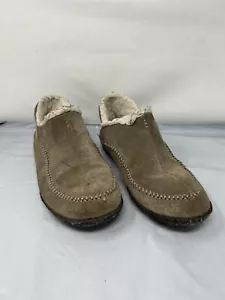 Sorel Manawan II Slippers Elk Natural Suede Faux Fur Suze 13 NM3477-286 - Picture 1 of 7