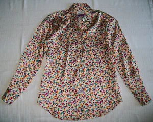 Maus & Hoffman Liberty Fabric Button Up Shirt Blouse Sz S Silk Long Sleeve - Picture 1 of 8
