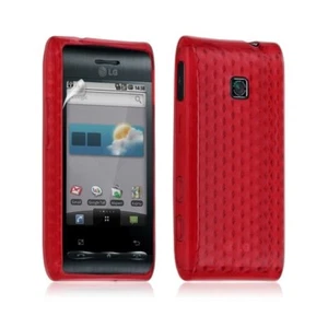 Housse coque etui gel pour LG Optimus GT540 couleur rouge + Film protecteur - Photo 1 sur 1