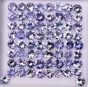 3.50 MM Tanzanite Naturale Taglio Rotondo Lotto 33 Pz 5.52 K Sfaccettato Sfuso - Picture 1 of 4