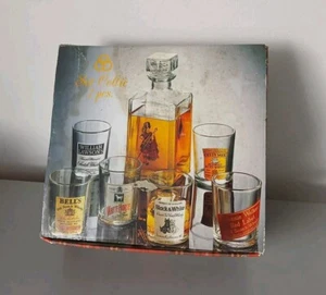 Vintage Retro Avir Set Celtic 7 Pcs, 6 Printed Tumblers & 1 Decanter, Unused - Picture 1 of 19