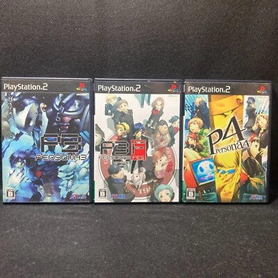 PS2 Persona 3 & 3 Fes Append Edition & Persona4 NYSC-J ATLUS Playstation 2 Japan - Image 1 of 4