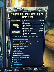 PS/XBOX/PC Tiny Tina's Wonderlands PRE-NERF “Liquid Cooling” PRIMORDIAL GOD ROLL - Picture 1 of 1