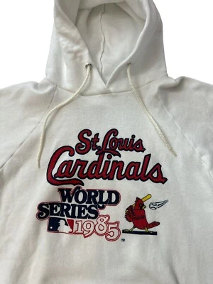 Moletom com capuz vintage St. Louis Cardinals 1985 World Series branco feminino tamanho L 42-44 - Imagem 1 de 4