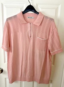 Grace Karin Pointelle Short Sleeve Sweater Size XL Half Zip One Chest Pocket - Picture 1 of 10
