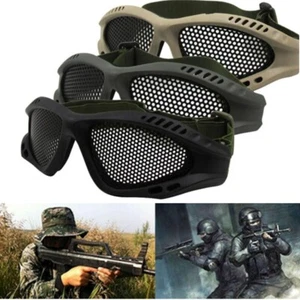 Tactical Mesh Glasses Protection Steel Mesh Lens Goggles Paintballing Airsoft - Picture 1 of 15