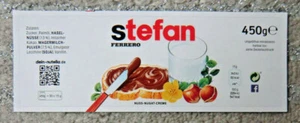 1 Aufkleber Ferrero Nutella Name "stefan" Etikett Nutellaglas 450g - Bild 1 von 1