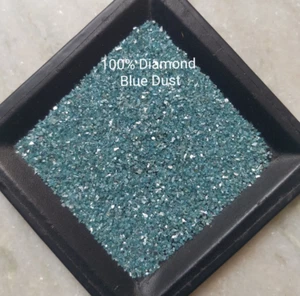 10 quilates de polvo de diamante tratado azul natural, astillas rotas brillantes (facéticas) - Imagen 1 de 11
