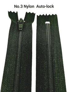 Cremalleras Negras Nº3 Nylon para Pantalones Faldas Cojines Vestidos Reemplazos plus - Imagen 1 de 3
