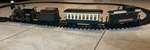 Vintage New Bright 1986 Greatland 1996 Christmas Toy Train Set 4 Cars, 18 Tracks - Picture 1 of 11