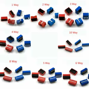 1/2/3/4/5/6/8/10 posizioni vie 2,54 mm SPST slide DIL DIP PCB interruttore a scatto interruttore - Foto 1 di 21