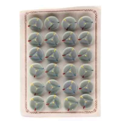 Card 24pcs 18 mm Vintage Czech Art Deco green glass buttons - Image 1 of 2