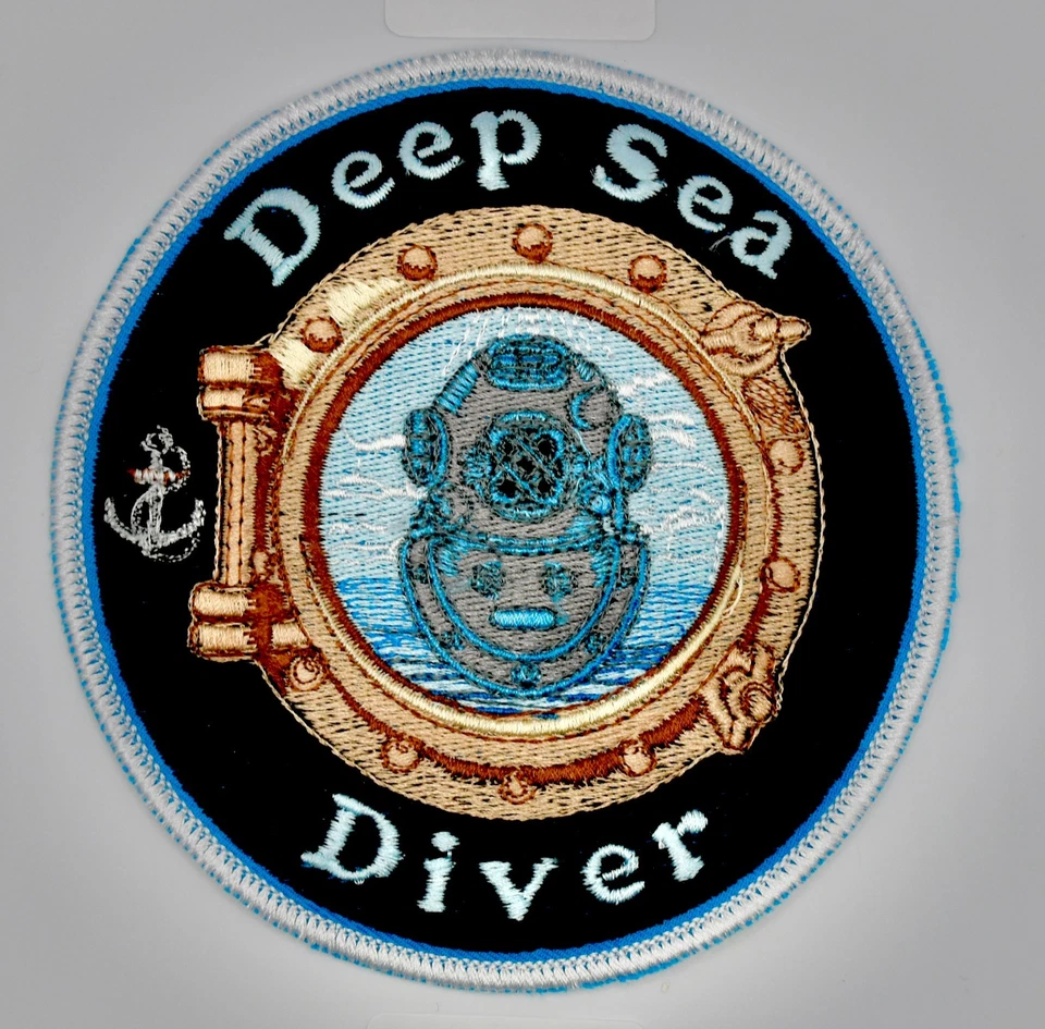 Deep Sea Diver 5!/2 英寸圆形 Mark V 端口孔刺绣贴花 — 第 1/1 张图片